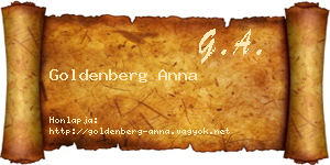 Goldenberg Anna névjegykártya